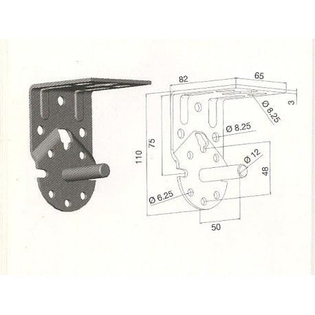 Anclaje maquina plano estrecho 65 mm