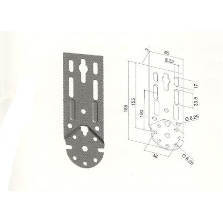 Anclaje maquina plano estrecho 65 mm