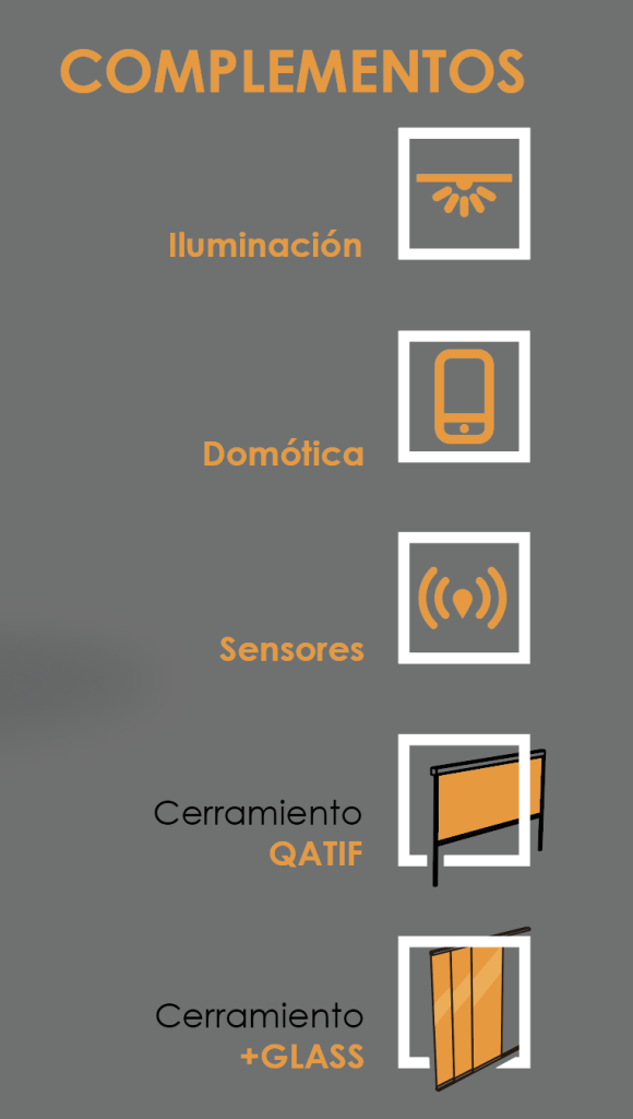 Complementos para tensopérgola