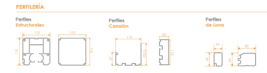 Perfiles de aluminio para tensopérgola